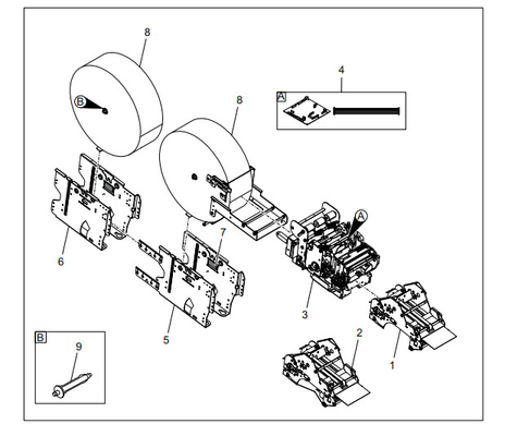 Les pièces détachées du guichet automatique