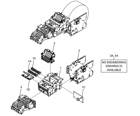 Les pièces détachées du guichet automatique STIRLING 2ème imprimante de reçus (double rouleau)
