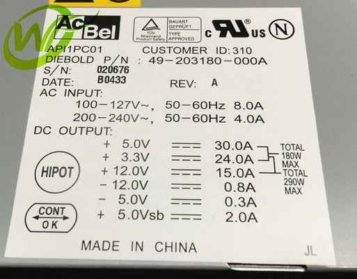 La machine d'atmosphère partie l'alimentation d'énergie de Diebold 49203180000A 49-203180-000A